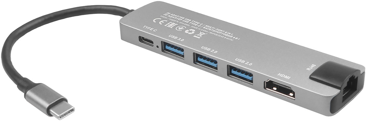 USB хаб 2Е USB-C Slim Alluminum Multi-Port 6in1 (2EW-2684) фото