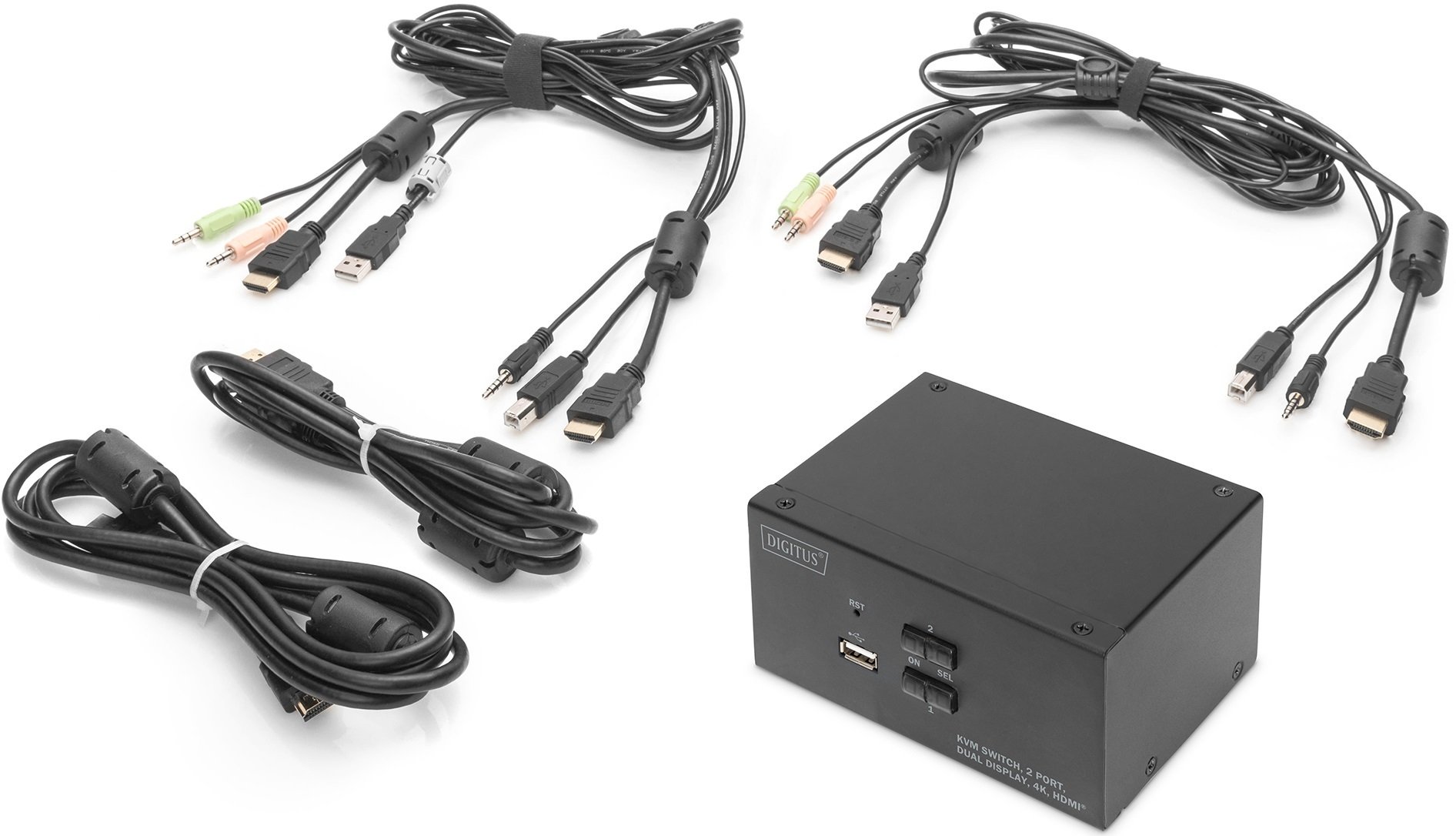 Коммутатор DIGITUS Desktop HDMA KVM, 2 Port, Dual Display, 4K фото 8