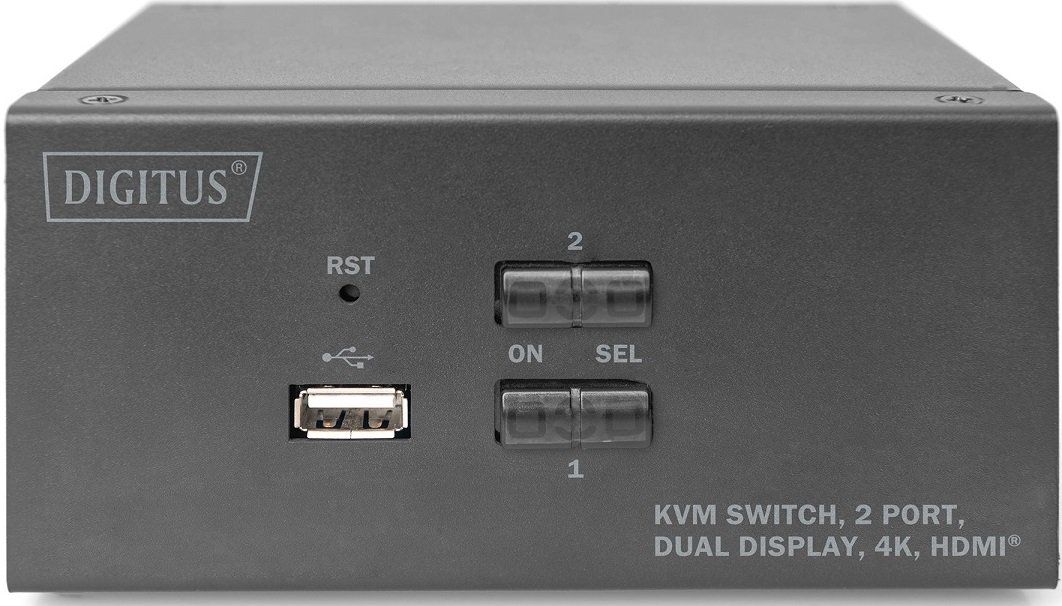 Коммутатор DIGITUS Desktop HDMA KVM, 2 Port, Dual Display, 4K фото 2