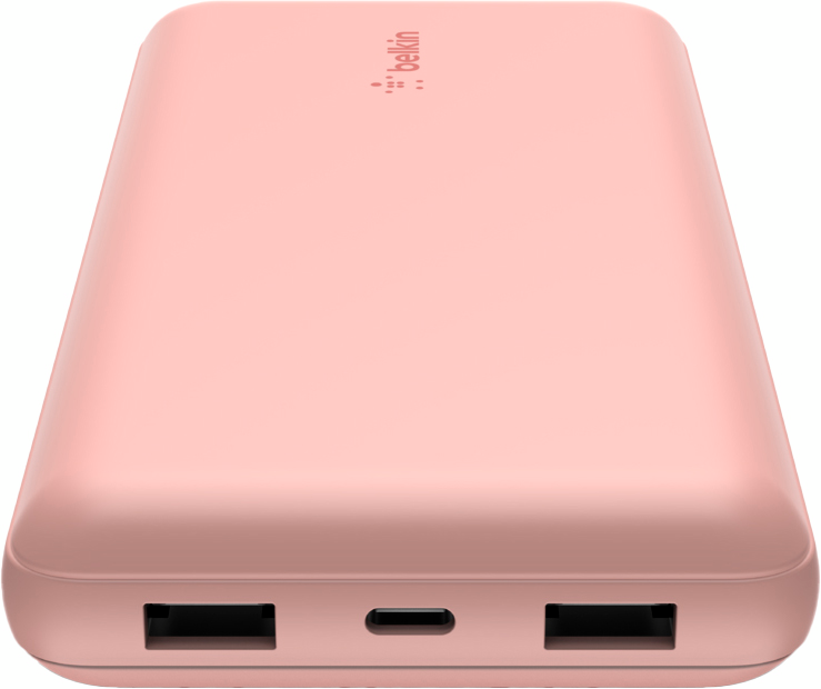 Портативний акумулятор Belkin 20000mAh 15W, Dual USB-A, USB-C Rose Gold (BPB012BTRG)фото4