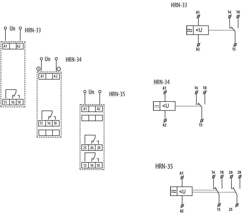 Реле контроля напряжения ETI HRN-34 6-30V DC (1F, 1x16A_AC1) (2471400) фото 3