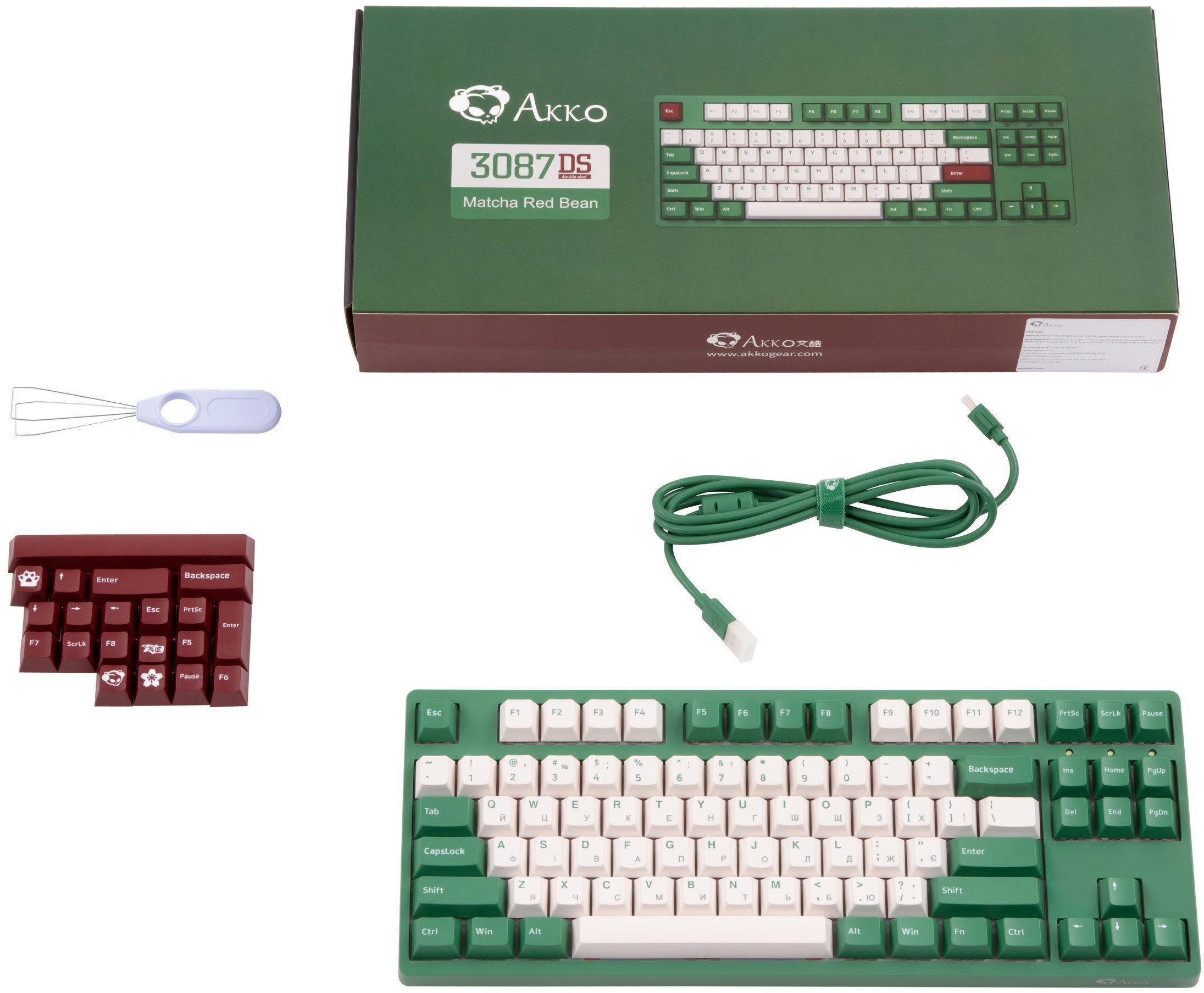 Клавіатура Akko 3087 V2 Matcha Red Bean V2 Pinkфото10