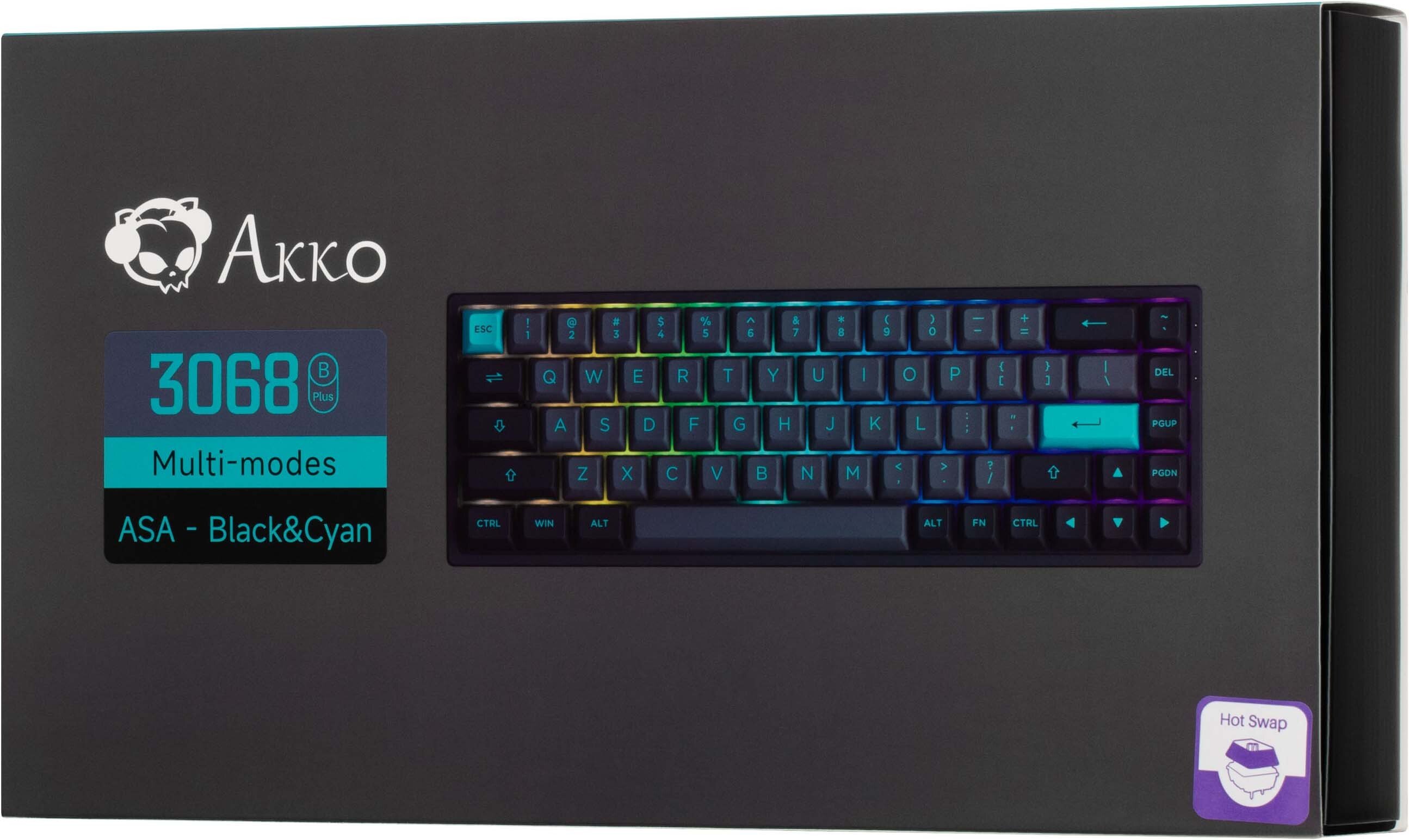 Клавіатура Akko 3068B Black & Cyan CS Jelly Purpleфото11