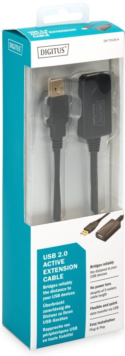 Удлинитель DIGITUS USB 2.0 Active Cable, A/M-A/F, 5 m (DA-70130-4) фото 5