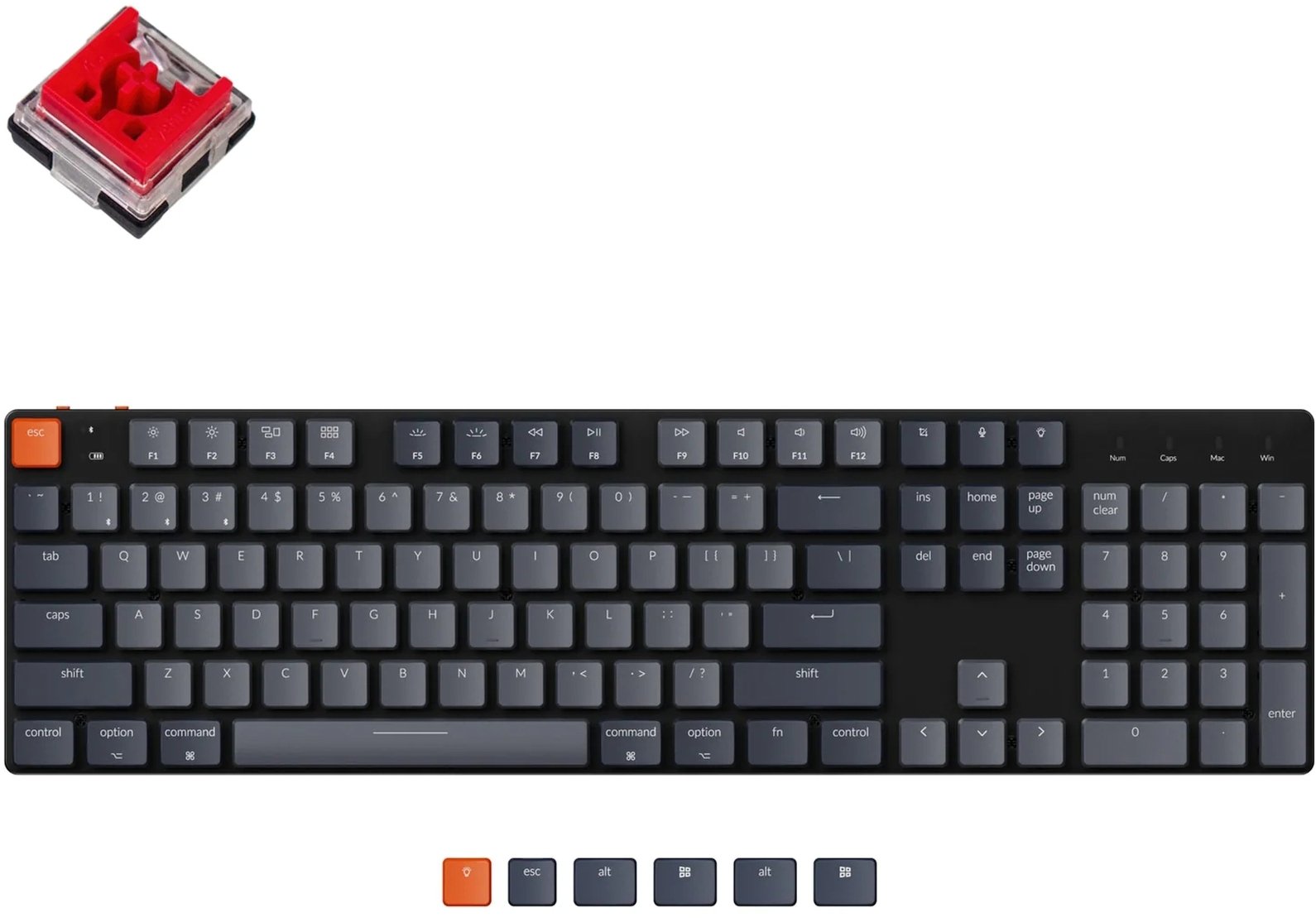 Клавіатура Keychron K5SE 104 Key Optical Red White Led Hot-Swap WL UA Black (K5SED1_Keychron)фото7