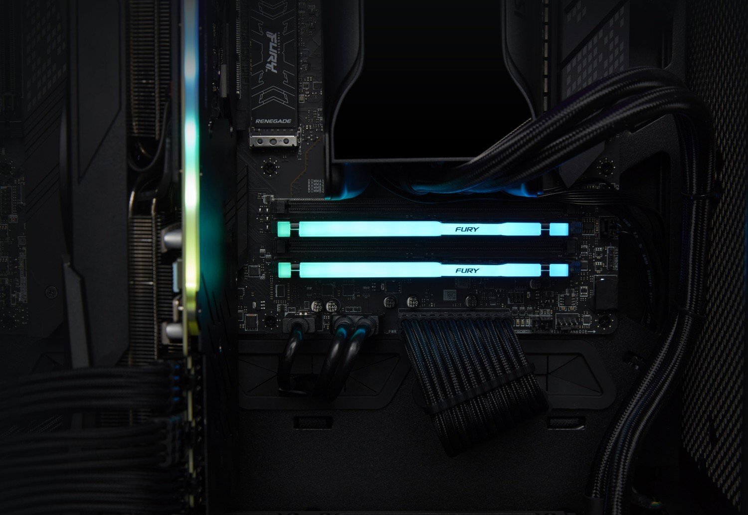 Память ПК Kingston DDR5 16GB KIT (8GBx2) 6000 FURY Beast RGB (KF560C40BBAK2-16) фото