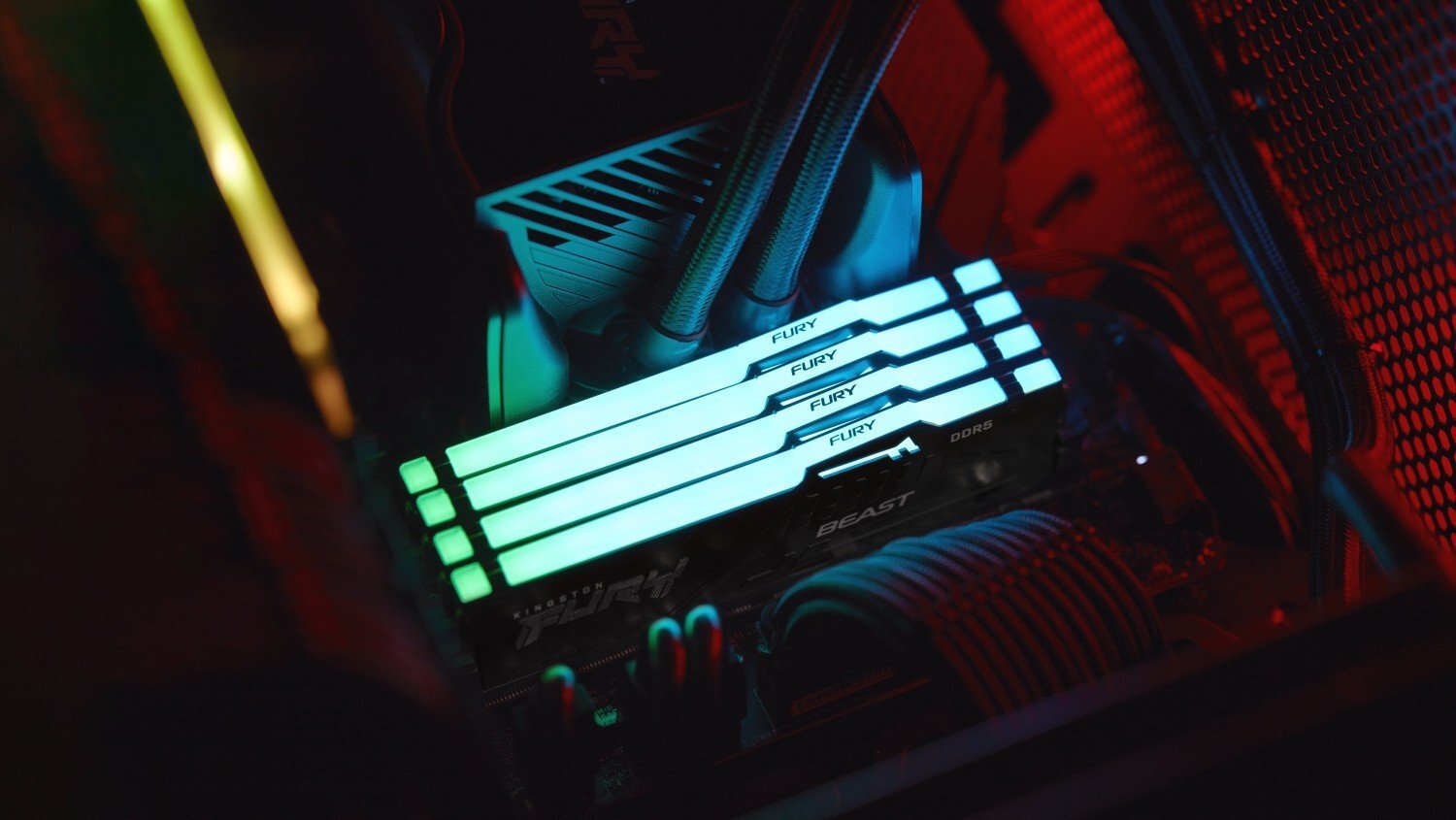 Память ПК Kingston DDR5 16GB KIT (8GBx2) 6000 FURY Beast RGB (KF560C40BBAK2-16) фото