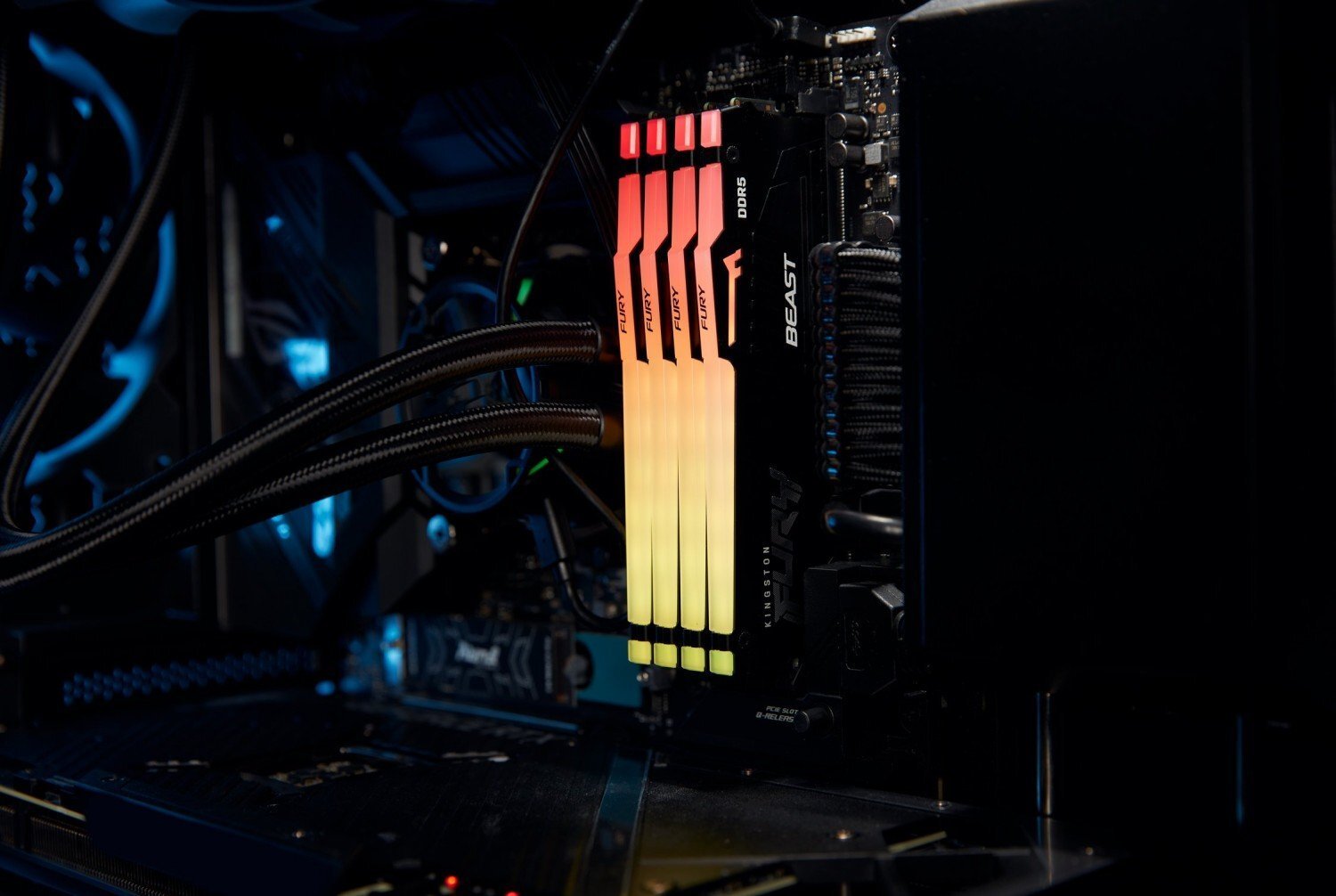 Память ПК Kingston DDR5 16GB KIT (8GBx2) 6000 FURY Beast RGB (KF560C40BBAK2-16) фото