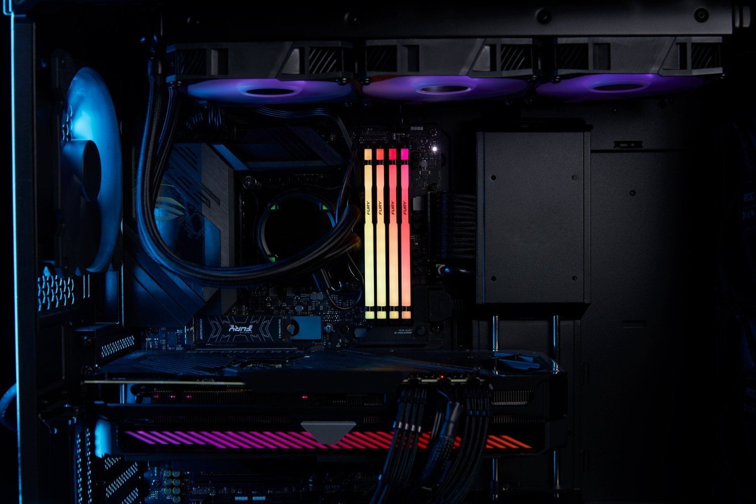 Память ПК Kingston DDR5 16GB KIT (8GBx2) 6000 FURY Beast RGB (KF560C40BBAK2-16) фото