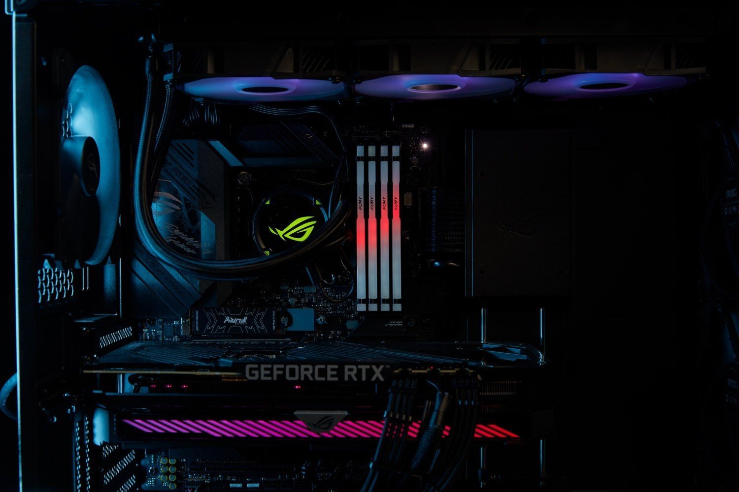 Память ПК Kingston DDR5 16GB KIT (8GBx2) 6000 FURY Beast RGB (KF560C40BBAK2-16) фото