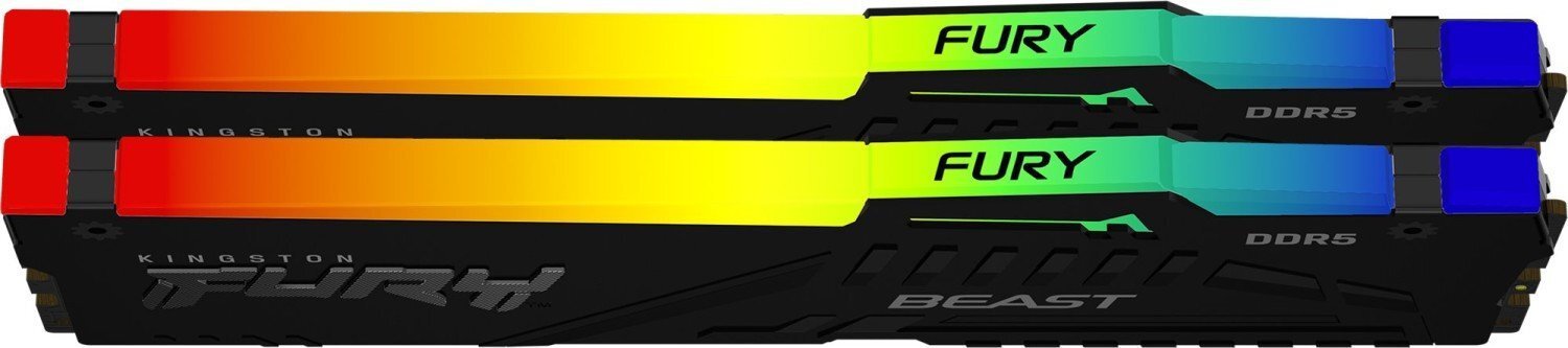 Память ПК Kingston DDR5 16GB KIT (8GBx2) 6000 FURY Beast RGB (KF560C40BBAK2-16) фото