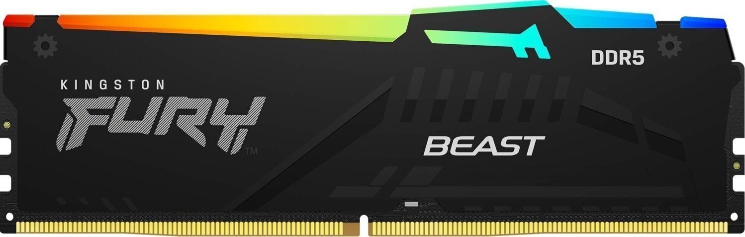 Память ПК Kingston DDR5 16GB KIT (8GBx2) 6000 FURY Beast RGB (KF560C40BBAK2-16) фото