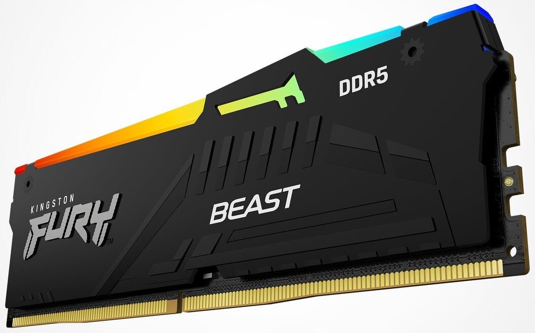 Память ПК Kingston DDR5 16GB 5200 Beast Black RGB (KF552C36BBEA-16) фото