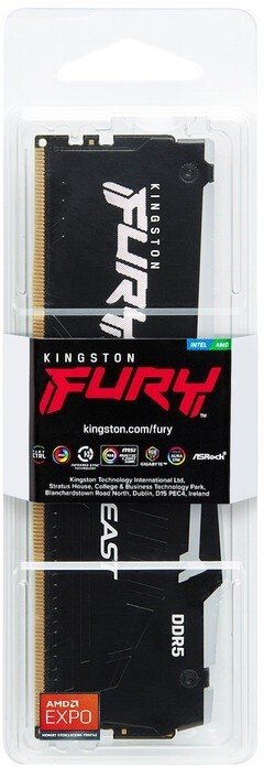 Память ПК Kingston DDR5 16GB 5200 Beast Black RGB (KF552C36BBEA-16) фото