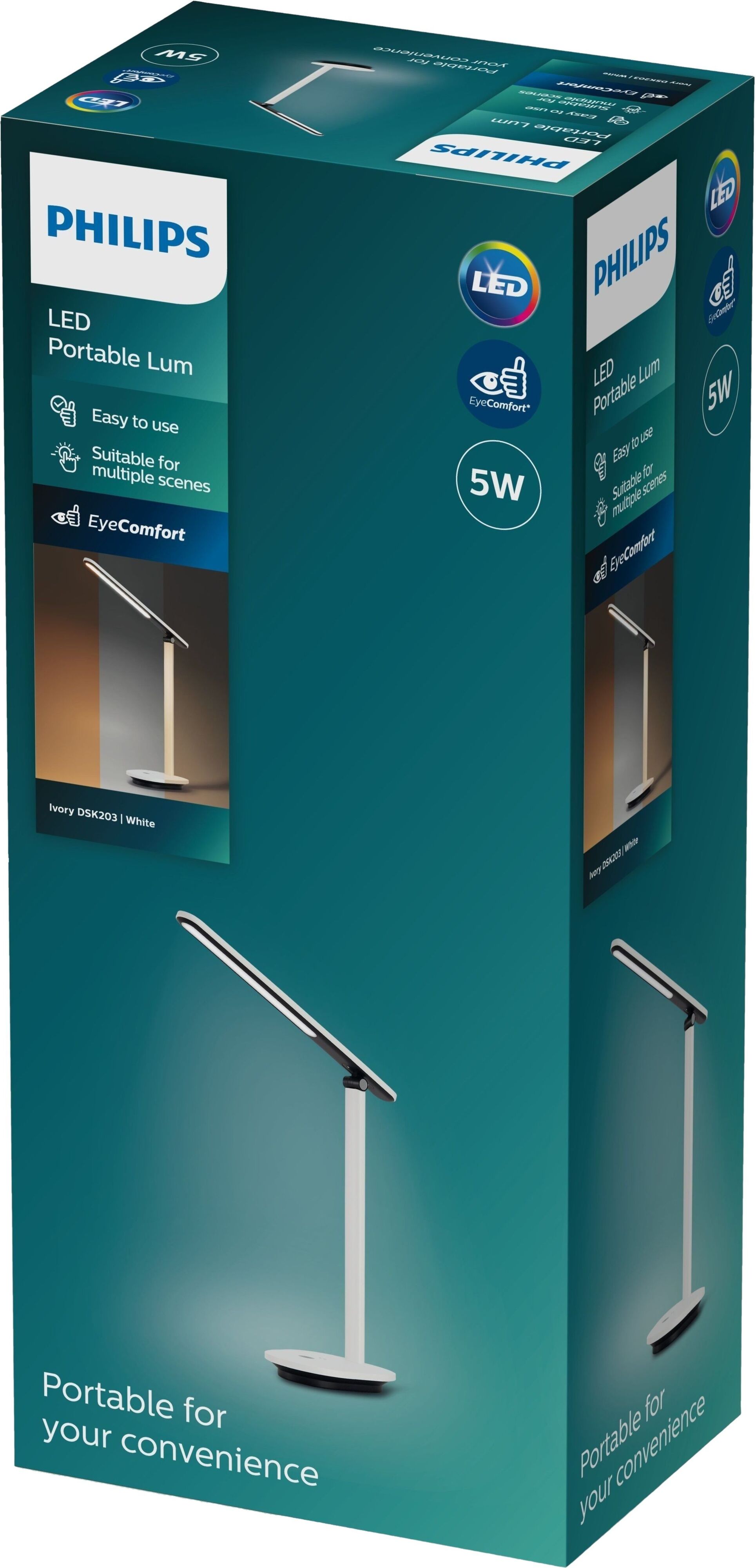 Лампа настольная аккумуляторная Philips LED Reading Desk lamp Ivory белая (929003194707) фото 4