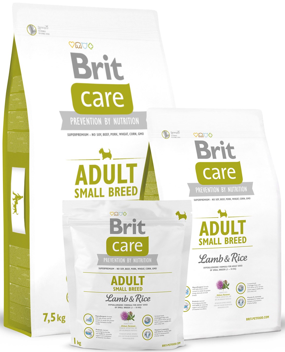 Сухий корм для дорослих собак дрібних порід Brit Care Adult Small Breed Lamb & Rice 1 кгфото4