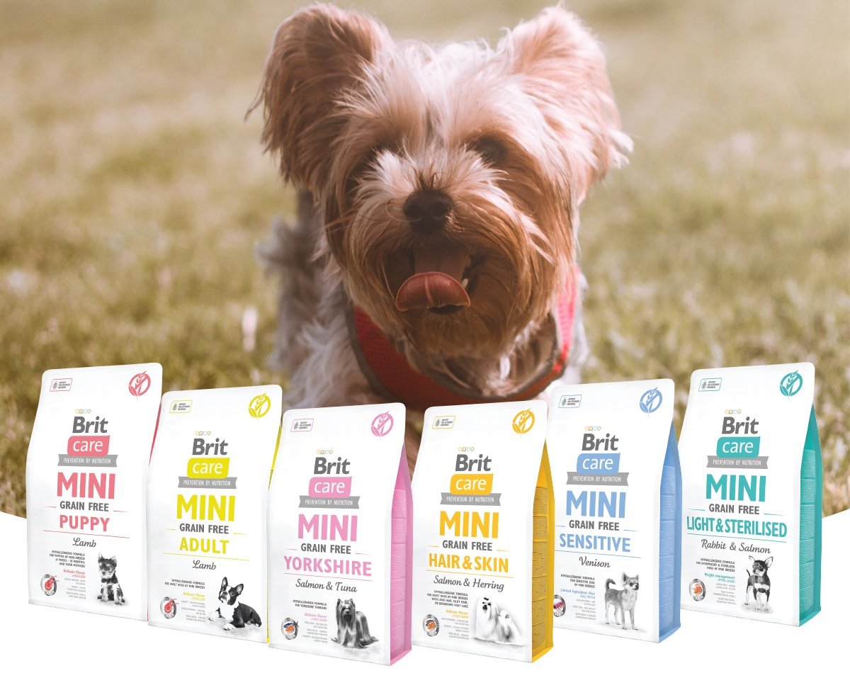 <p>Сухий корм для дорослих собак мініатюрних порід Brit Care Mini Grain Free Hair & Skin 400г</p> фото7