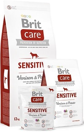 Сухой корм гипоаллергенный с олениной для собак всех пород Brit Care Sensitive All Breed 12 кг фото 2