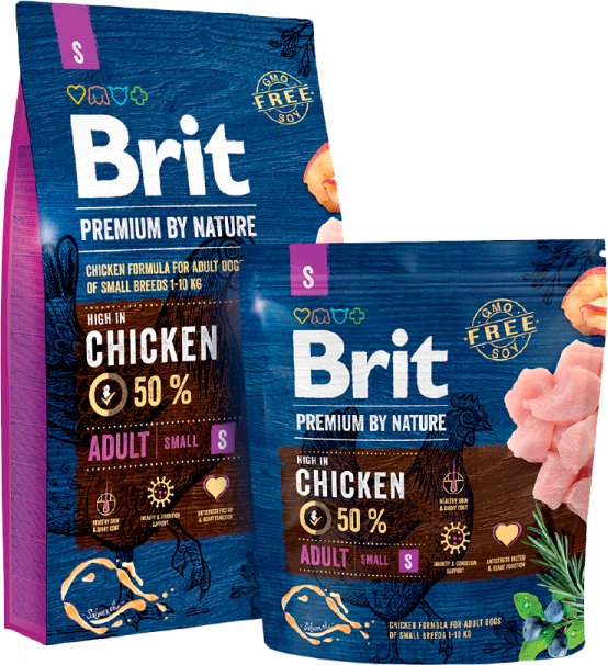 Сухой корм для взрослых собак мелких пород Brit Premium Adult S со вкусом курицы 1 кг фото 4