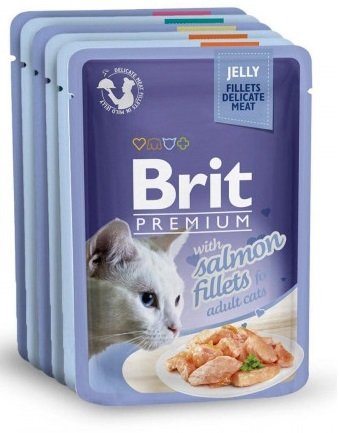 Влажный корм для котов Brit Premium pouch 85г филе лосося в желе фото 2