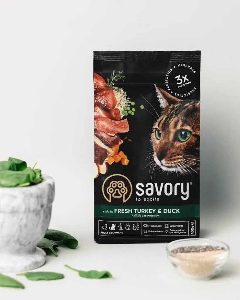 Сухой корм для кошек Savory со свежим мясом индейки и уткой 2кг фото 5