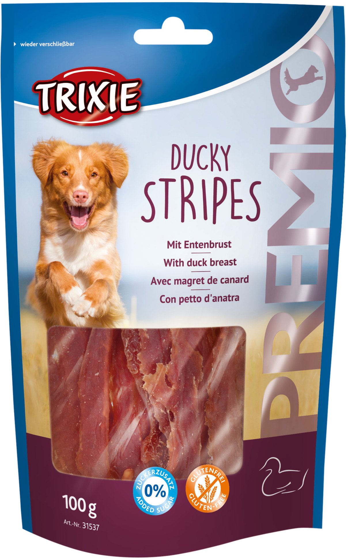 Лакомство для собак Trixie PREMIO Ducky Stripes утка 100гр фото 3