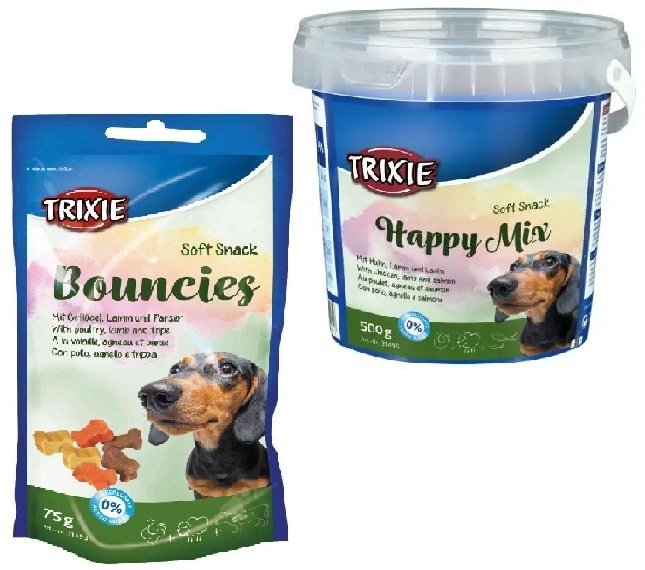 Лакомство для собак Trixie - Bouncies микс ягнёнок, птица и желудок 75 г фото 3