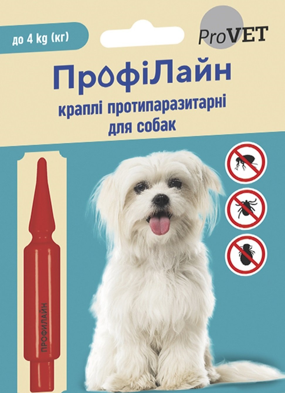 Капли от блох и клещей ProVET ПрофиЛайн для собак весом до 4 кг, 1 пипетка по 0,5 мл фото 2