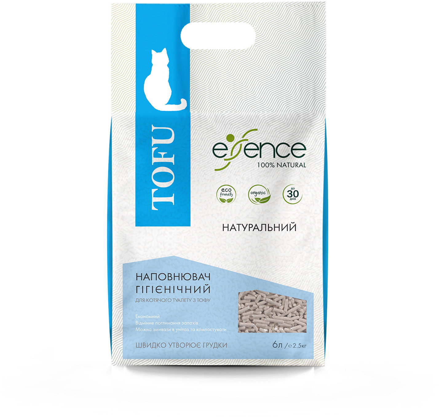 Наполнитель для кошачьего туалета Essence тофу , 2 мм, 6 л фото2