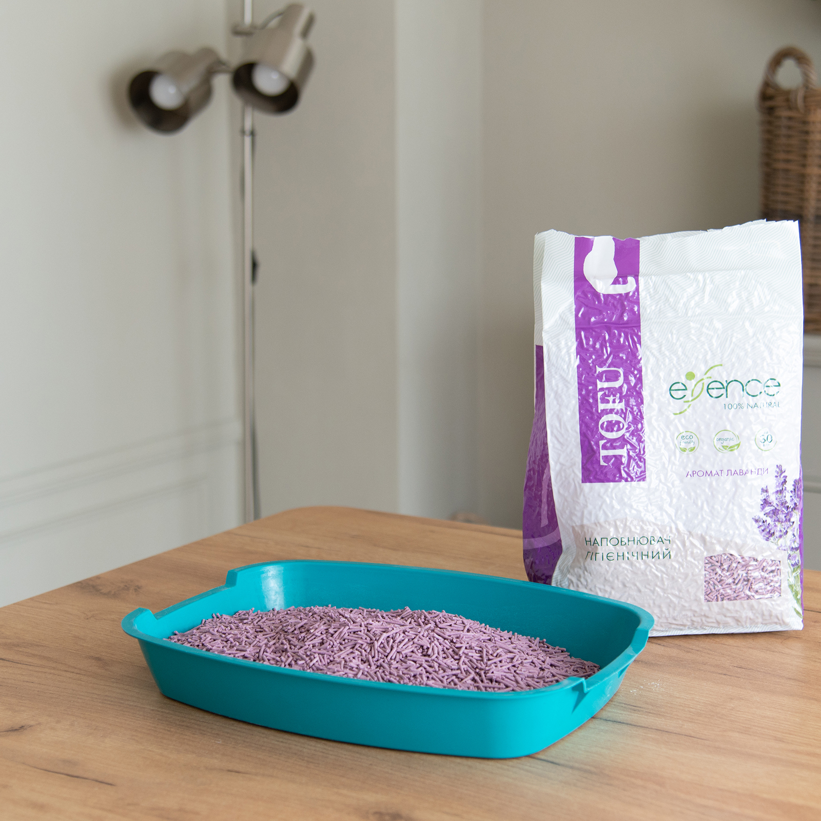 Наполнитель для кошачьего туалета Essence тофу с ароматом лаванды, 2 мм, 6 л фото 