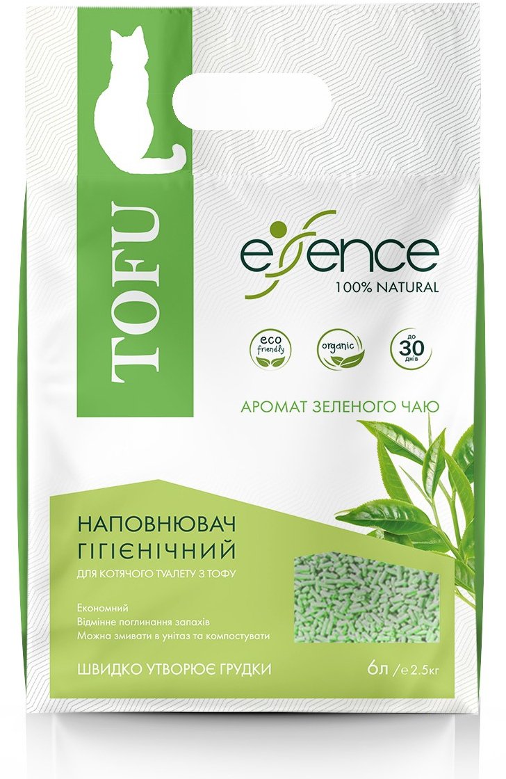 Наповнювач для котячого туалету Essence тофу з ароматом зеленого чаю, 3 мм, 6 лфото2