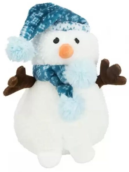 Рождественская Игрушка для собак Trixie " снеговик с колпаком," плюш, 20см фото 2