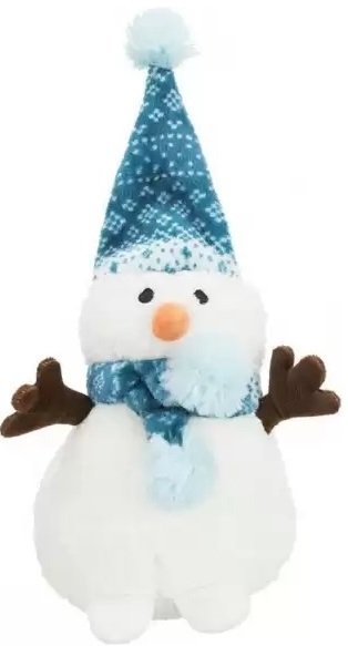 Рождественская Игрушка для собак Trixie " снеговик с колпаком," плюш, 20см фото 3