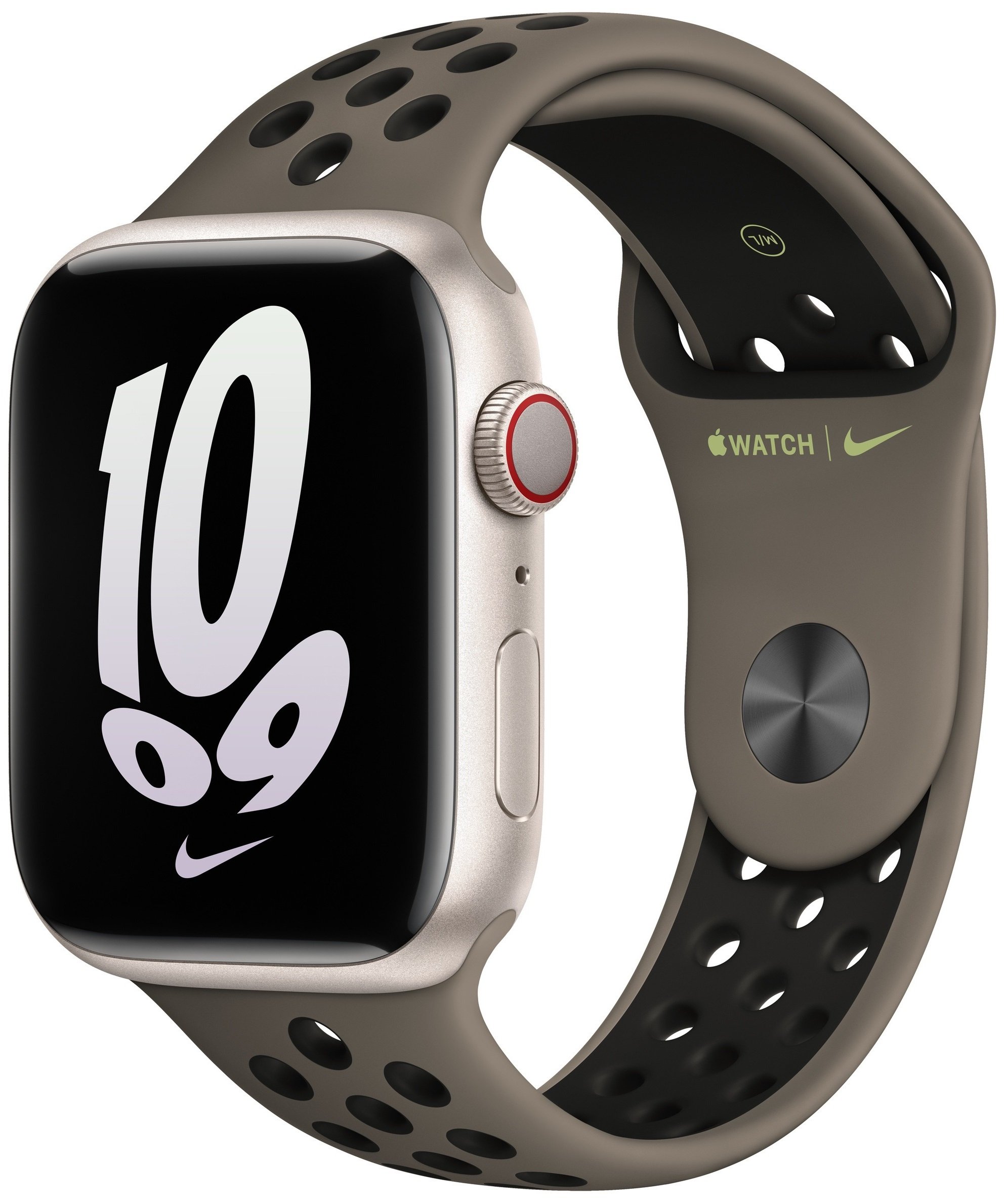 Ремінець Apple Watch 45mm Olive Grey/Black Nike Sport Band (MPH73ZM/A)фото2