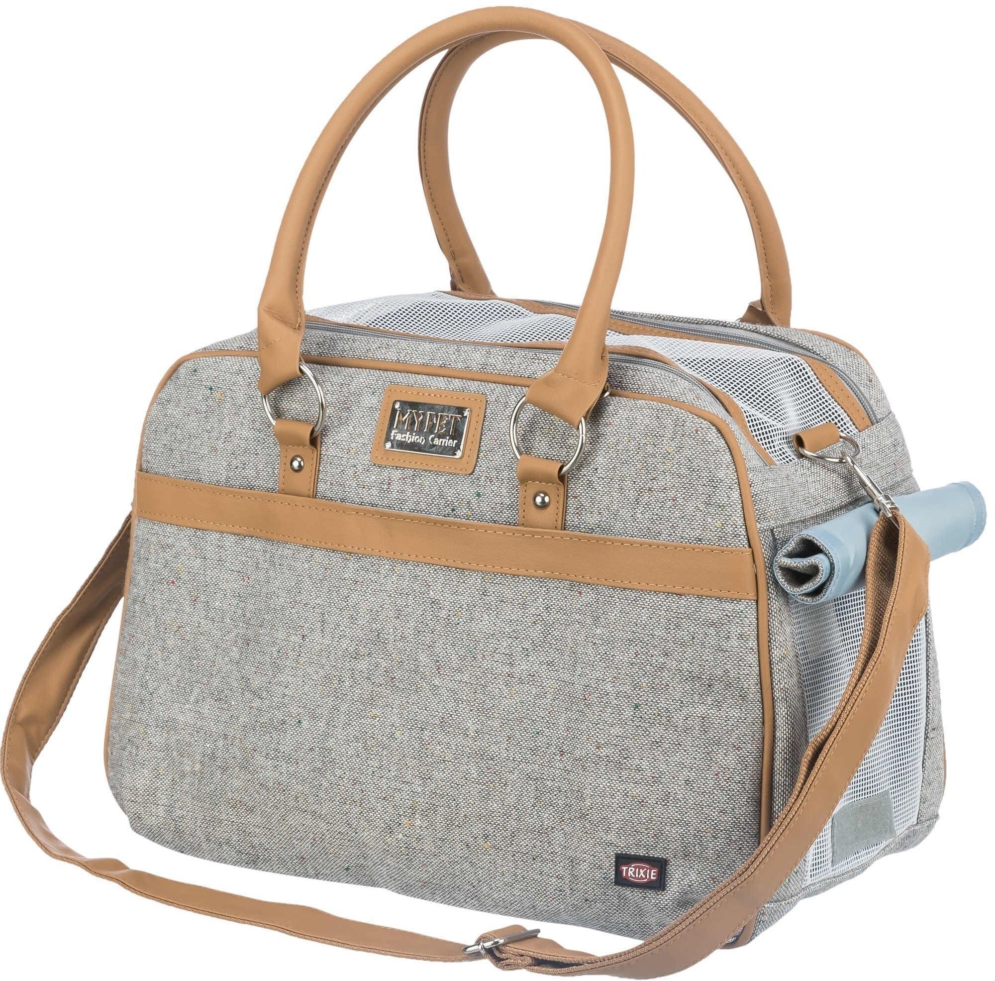 Сумка-переноска для собак та котів Trixie Helen Carrier19 х 28х40см до 10кг Бежева з сіримфото