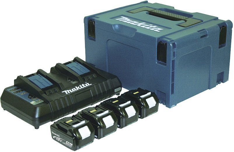 Набор аккумуляторов + зарядное устройство Makita 197156-9, LXT BL1840 x 4шт (18В, 4Ач) + DC18RD, кейс Makpac 3 фото 3
