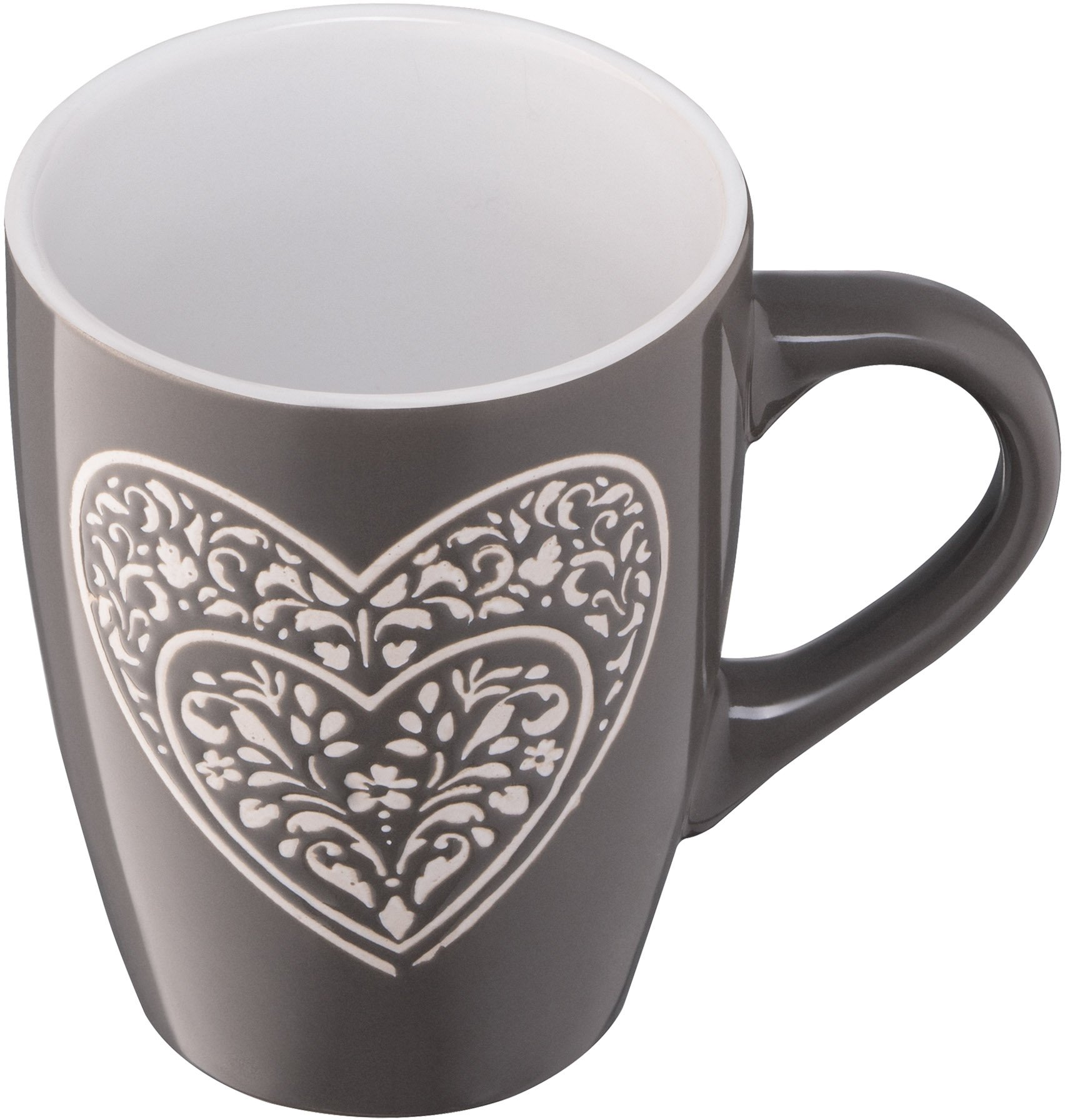 Чашка Ardesto Heart, 330 мл, темно-сіра, кераміка (AR3467DGR)фото2