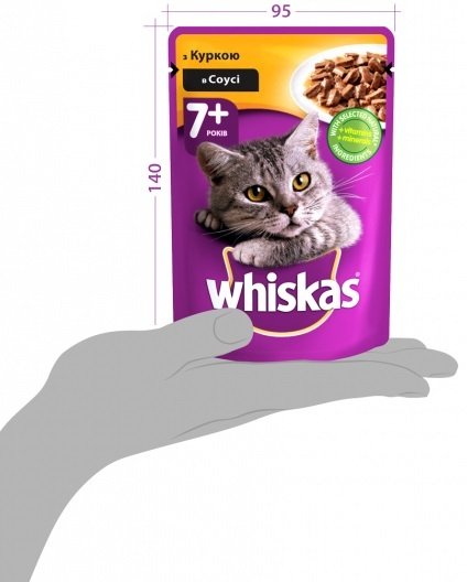 Влажный корм для котов Whiskas для кошек от 7 лет, с курицей в соусе, 100 г фото 4