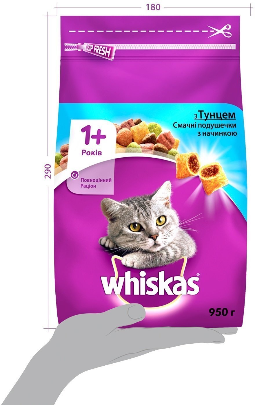 Сухий корм для дорослих кішок Whiskas з тунцем 950 гфото4