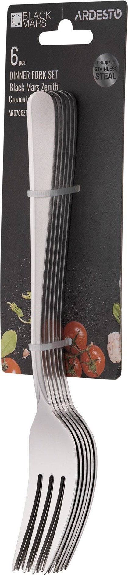 Набор столовых вилок Ardesto Black Mars Zenith 6 пр., нержавеющая сталь (AR0706ZF) фото 2