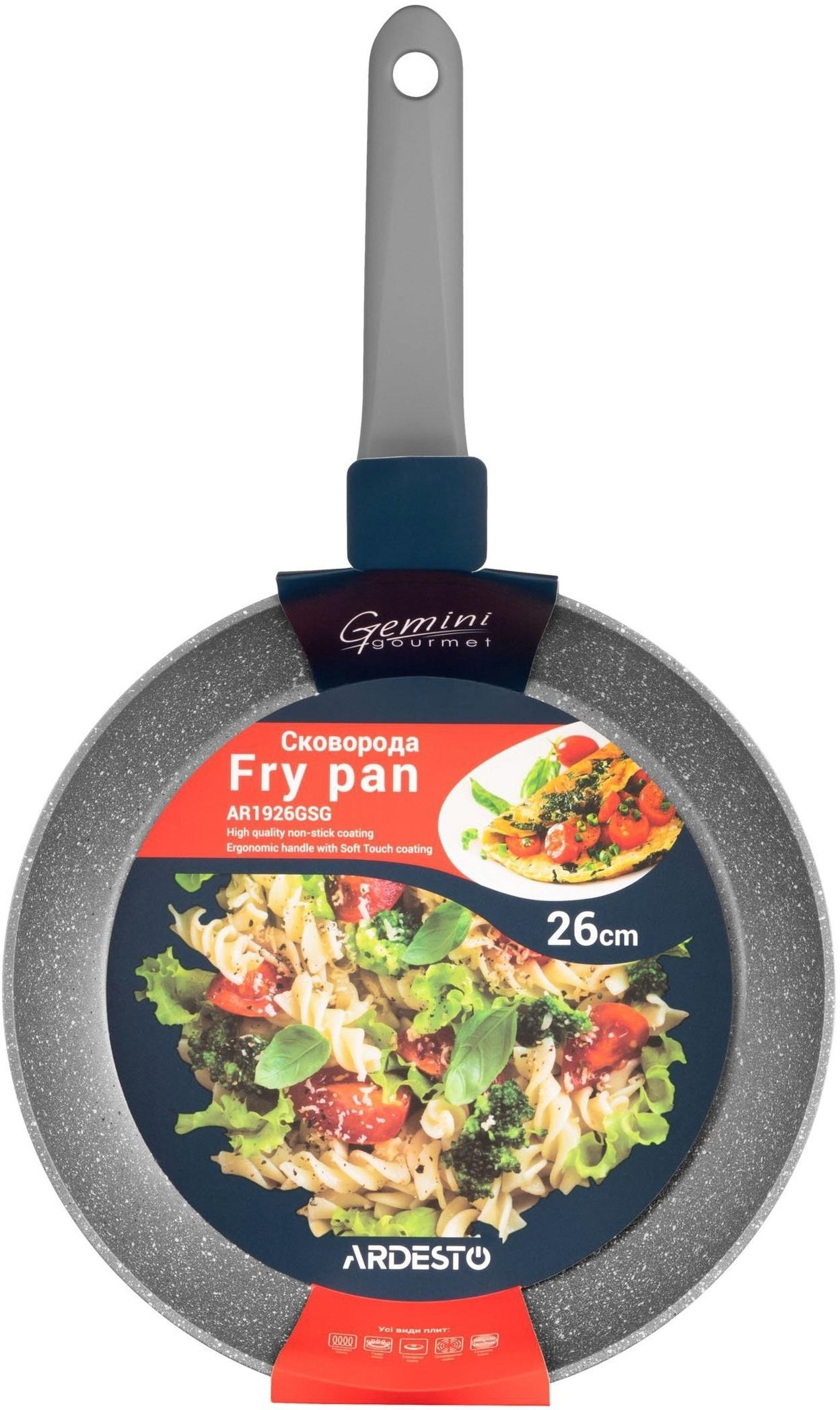 Сковорода ARDESTO Gemini Gourmet Vasto 26 см, сірий, алюміній (AR1926GSG)фото6