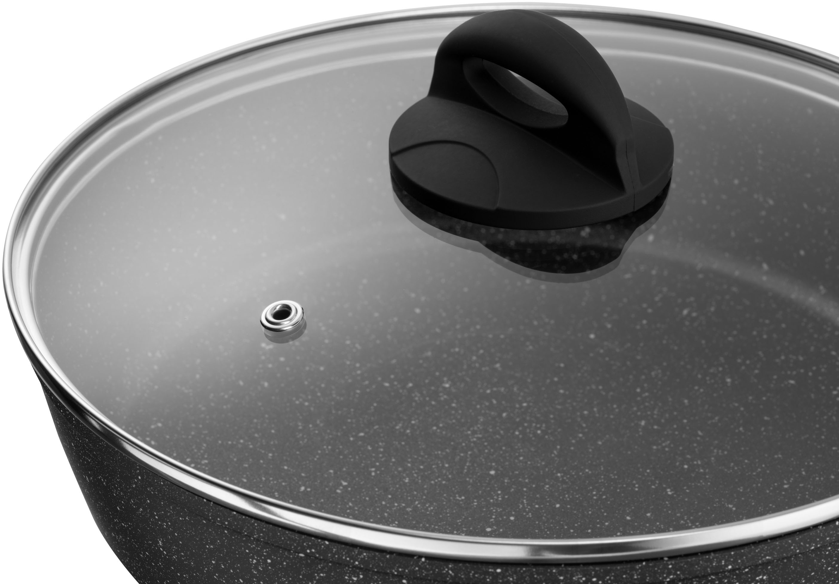 Сковорода ARDESTO Gemini Gourmet Viareggio с крышкой 28 см, черный, алюминий (AR1928GDL) фото 