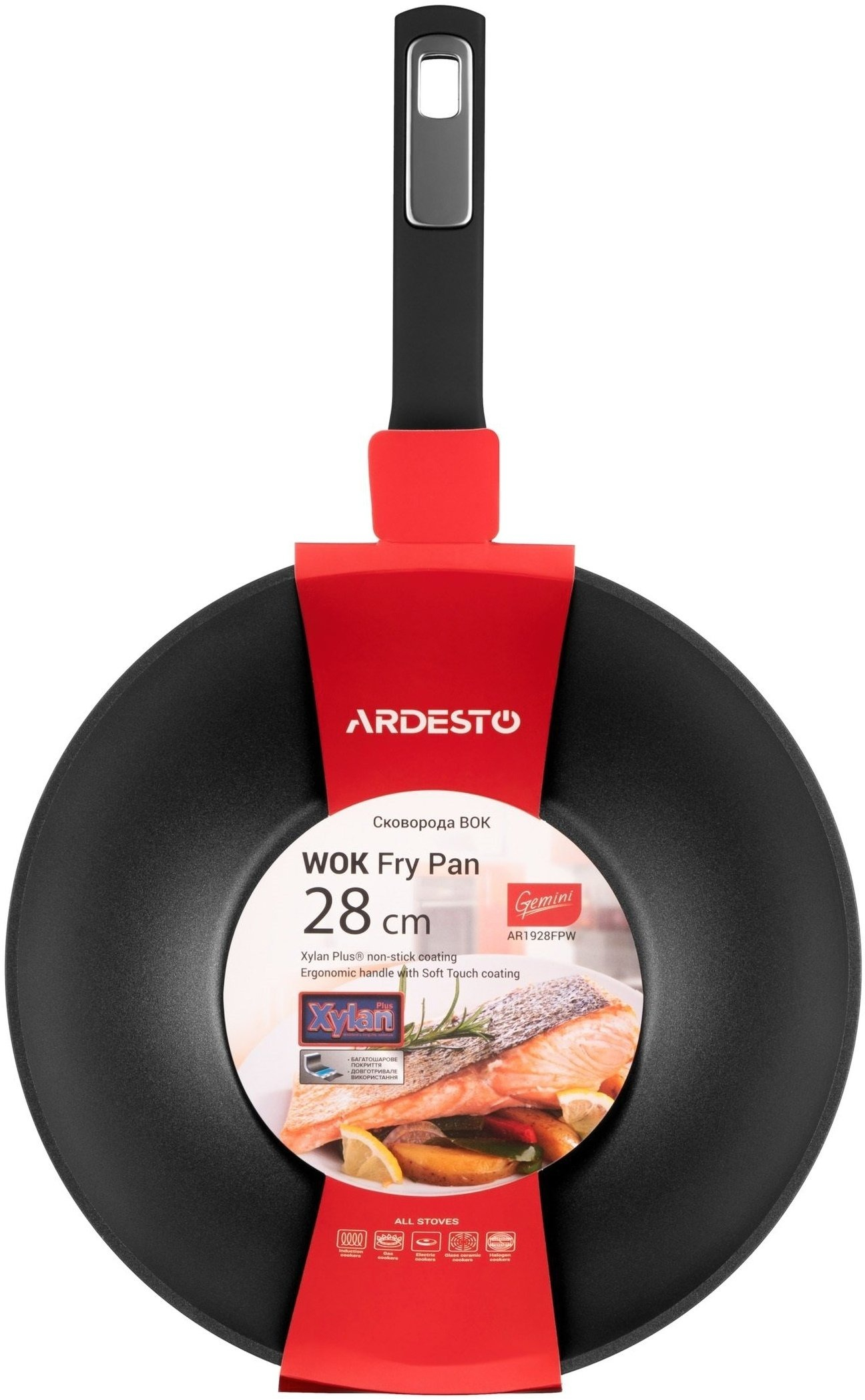 Сковорода ВОК ARDESTO Gemini 28 см, чорний, алюминий (AR1928FPW) фото 5