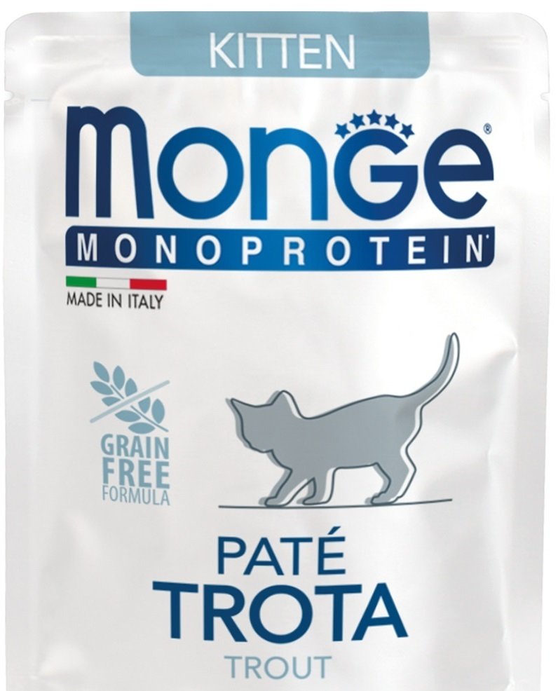 Паштет для котят Monge Cat Monoprotein Kitten форель 85 г фото 2