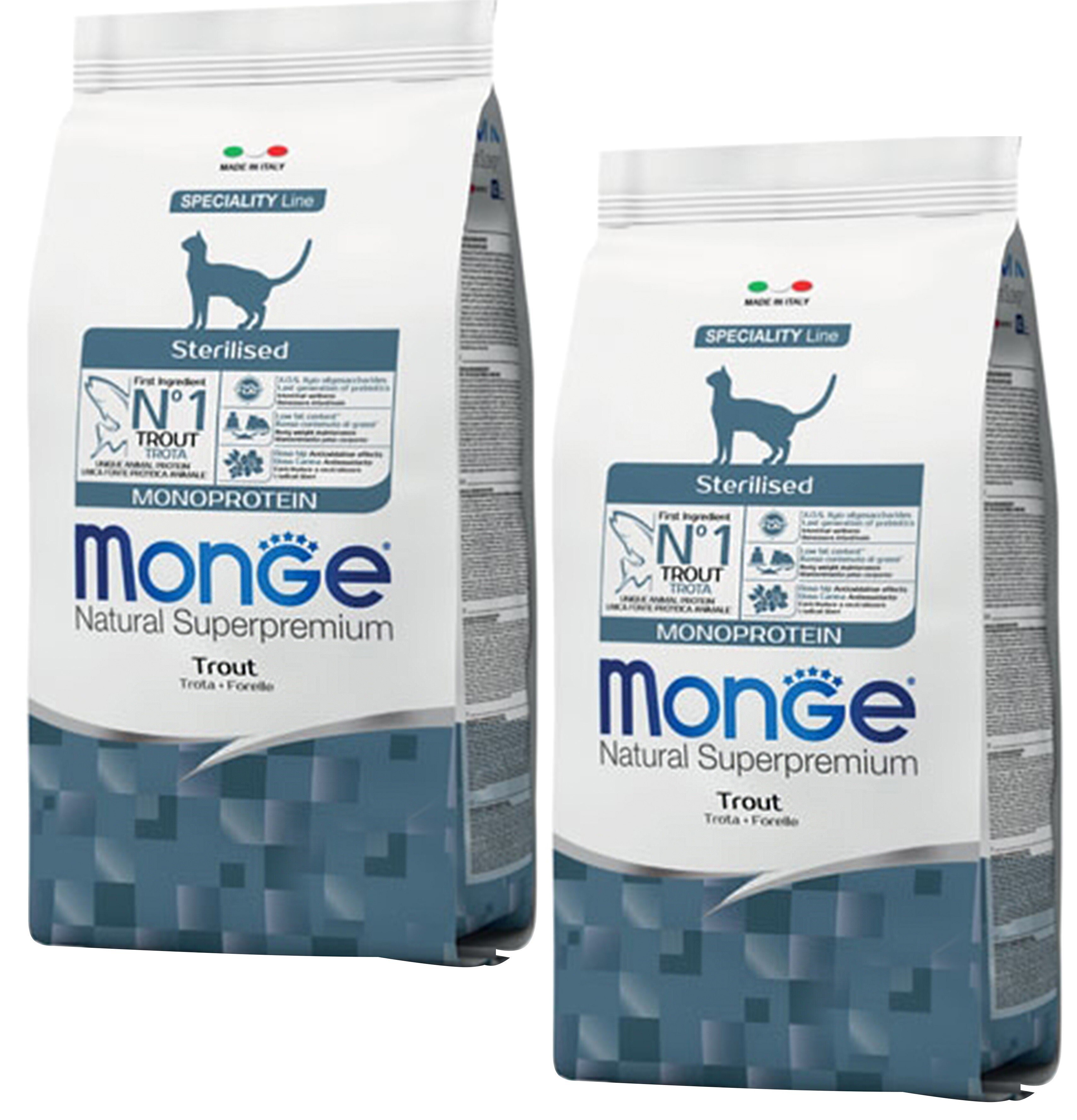 Сухой корм для стерилизованных кошек MONGE CAT Monoprotein Sterilised с форелью, 0,4 кг фото 3