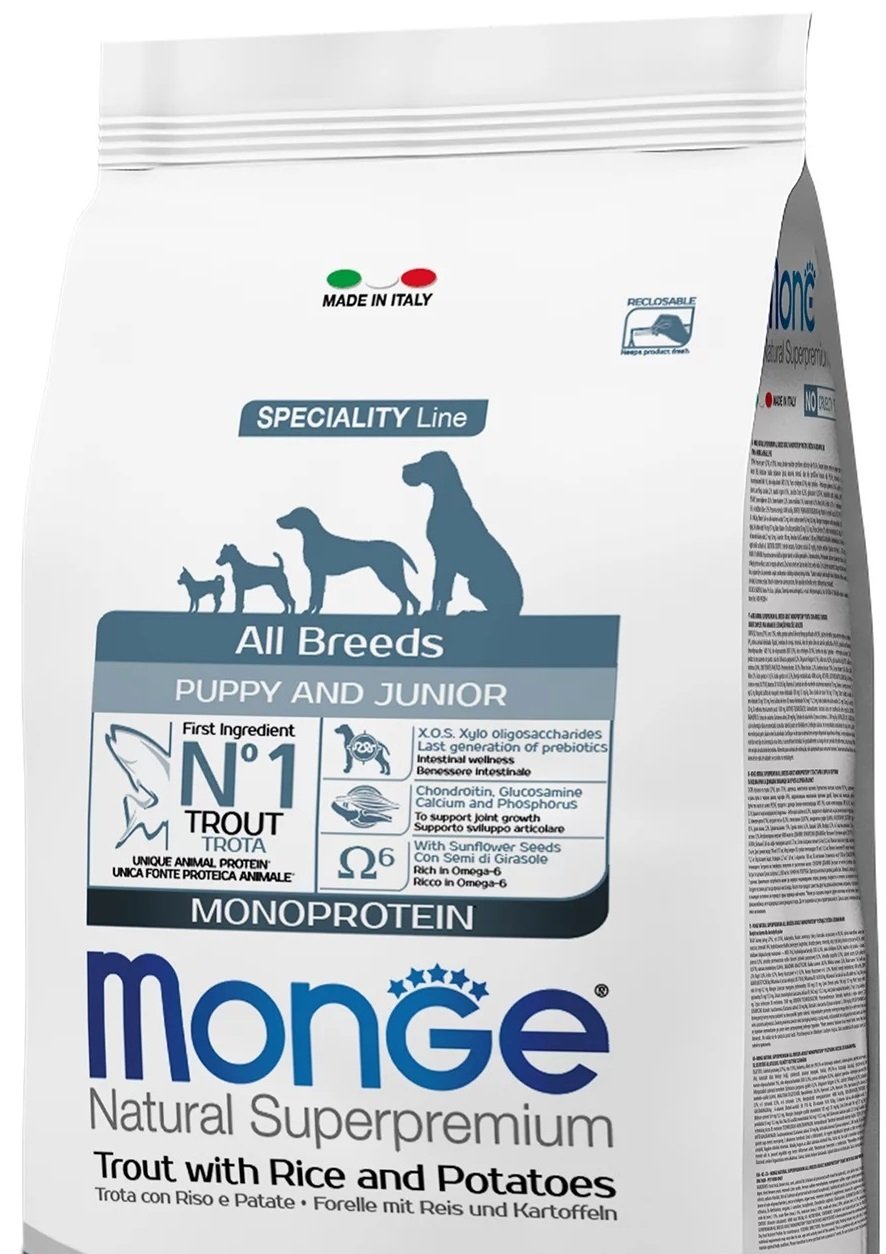Сухой корм для собак Monge Dog All breeds Adult форель 2,5 кг фото 2