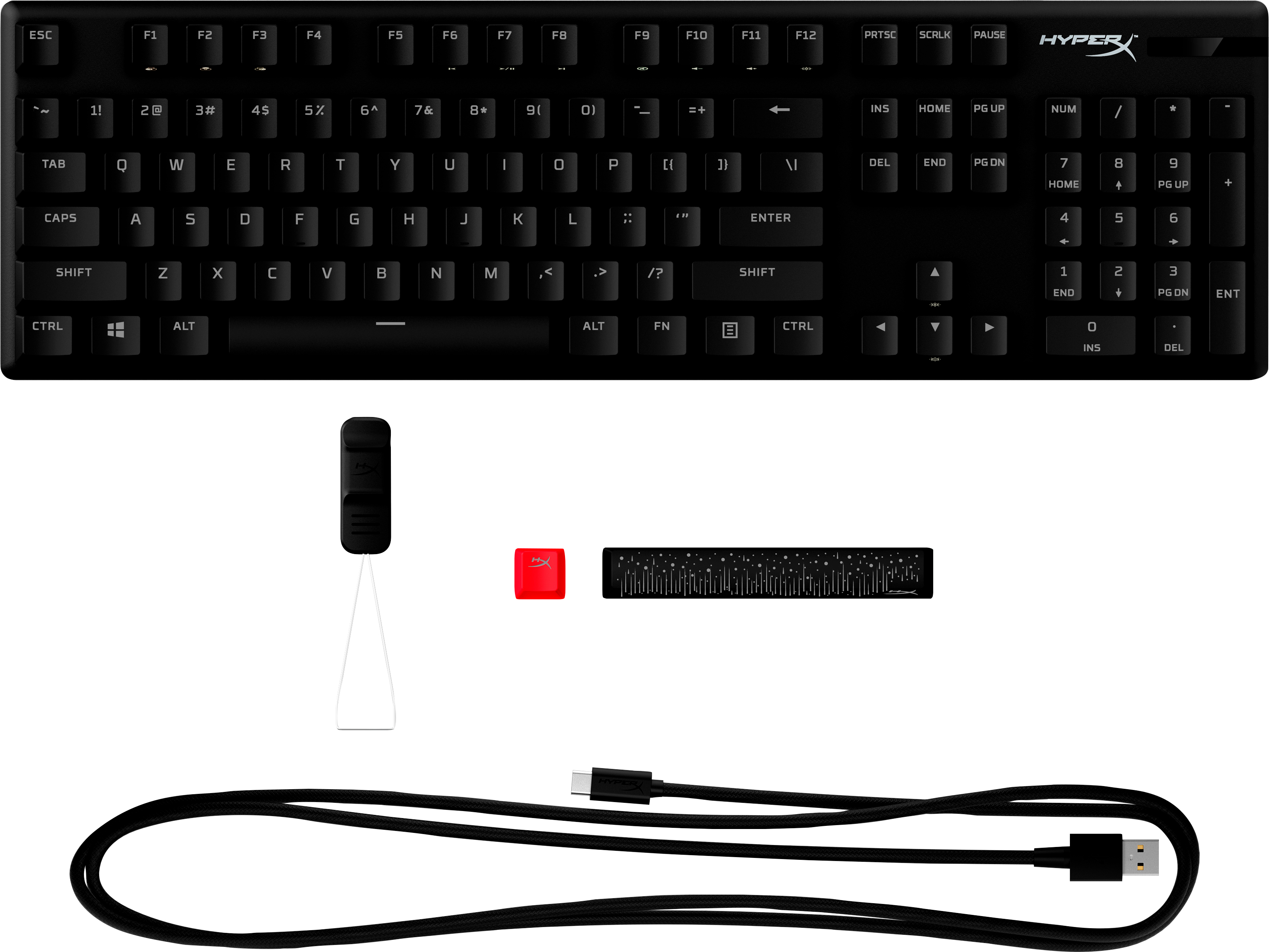 Ігрова клавіатура HyperX Alloy Origins Red USB RGB PBT EN/UA, Black (639N3AA)фото7