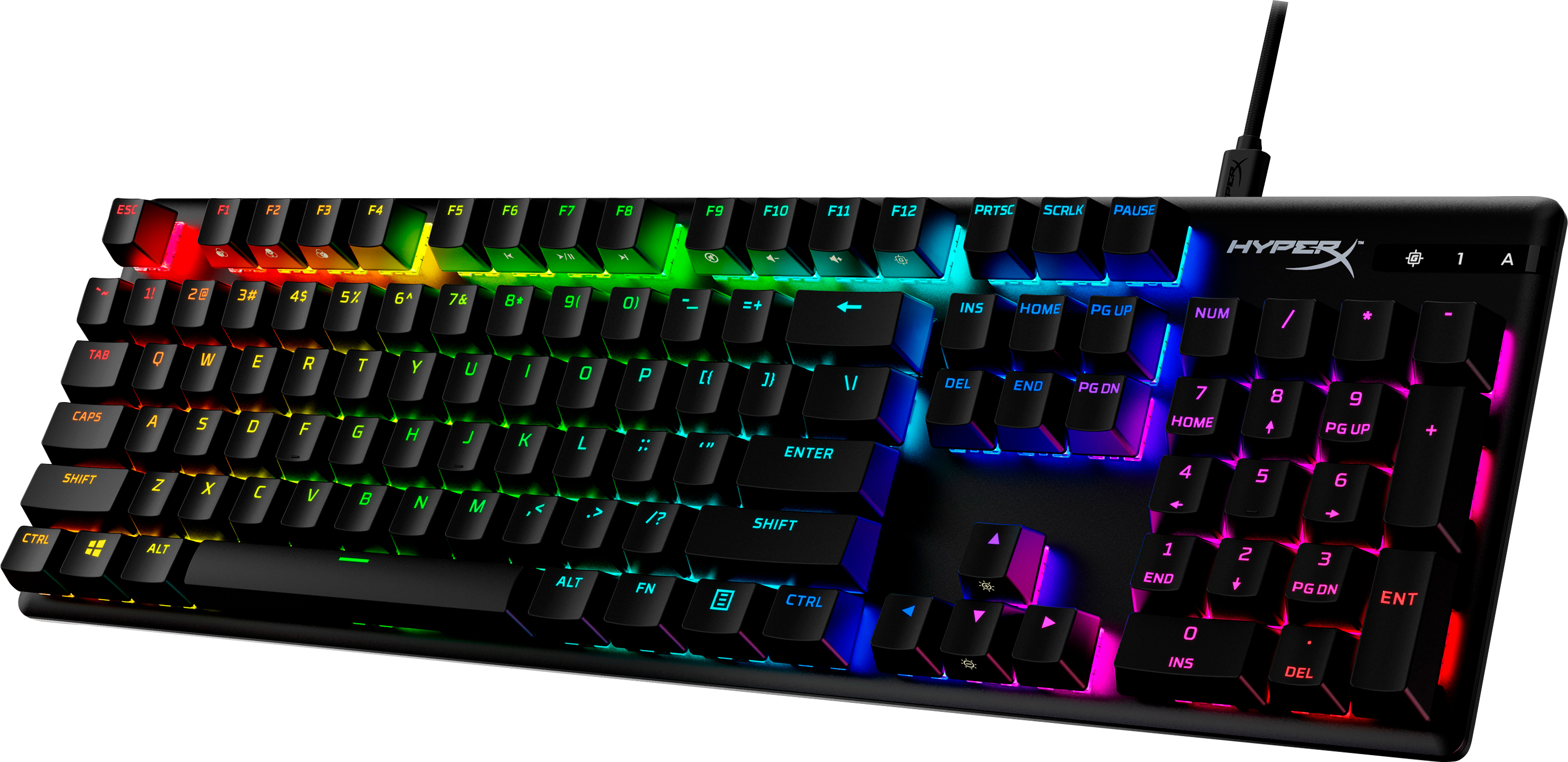 Ігрова клавіатура HyperX Alloy Origins Red USB RGB PBT EN/UA, Black (639N3AA)фото4
