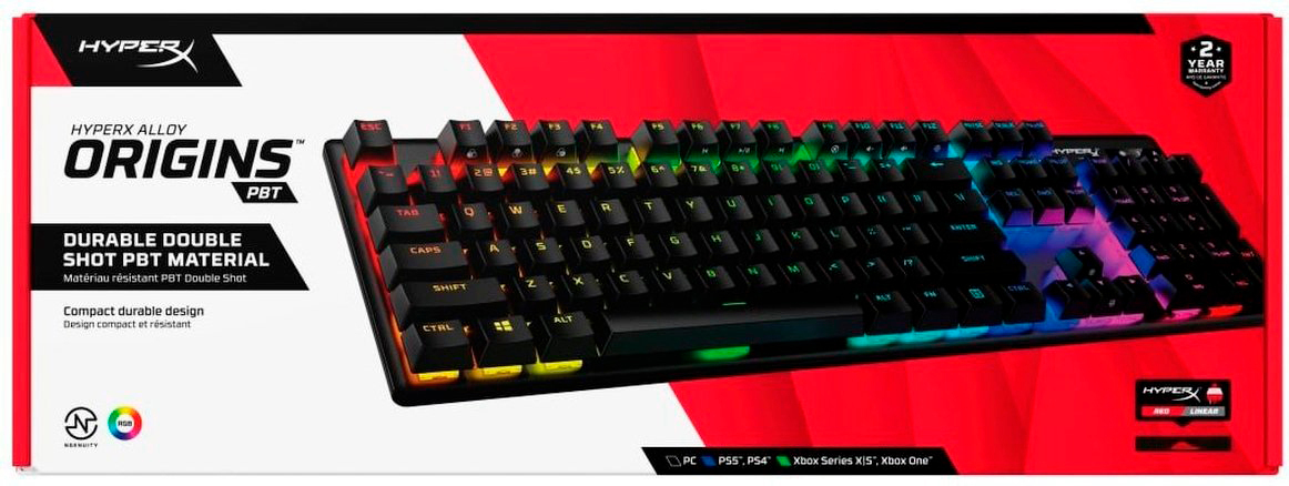 Ігрова клавіатура HyperX Alloy Origins Red USB RGB PBT EN/UA, Black (639N3AA)фото9