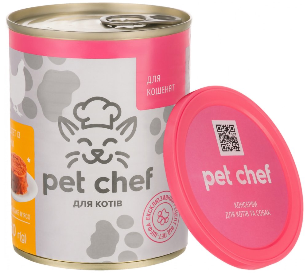 Паштет для кошенят Pet Chef з куркою 360 гфото2